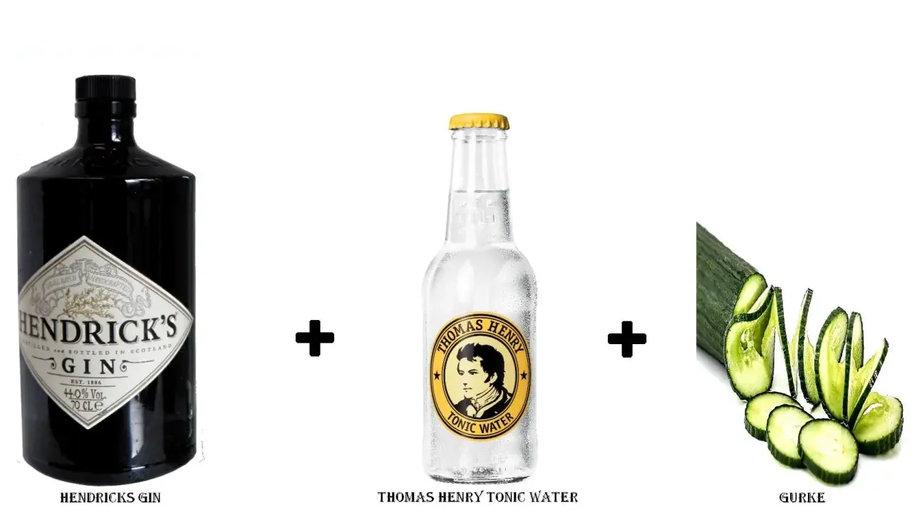 Hendrick's Gin mit Thomas Henry Tonic Water und Gurke – die perfekte Kombination für einen erfrischenden Drink.