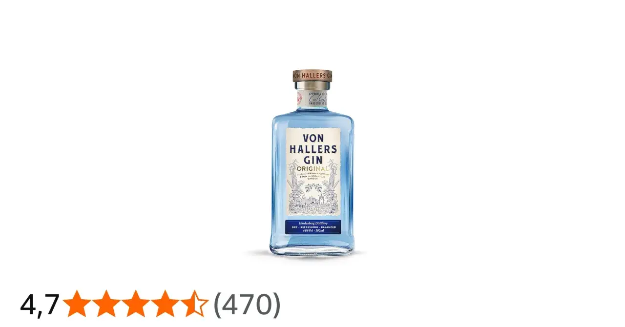 Von Hallers Gin Original, ein deutscher Gin aus dem Botanischen Garten. Perfekt für einen erfrischenden Gin Tonic.