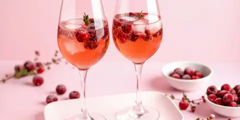 Zwei Gläser Lillet Rosé mit Beeren und Eis. Man fragt sich, wie schmeckt Lillet? Erfrischend fruchtig!