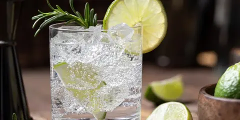 Erfrischender Gin Tonic mit Limette und Rosmarin. Ein fruchtig-herbes Rezept, das Lust auf mehr macht.