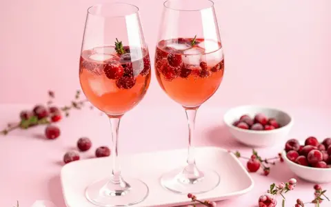 Zwei Gläser Lillet Rosé mit Beeren und Eis. Man fragt sich, wie schmeckt Lillet? Erfrischend fruchtig!