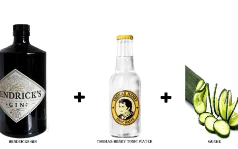 Hendrick's Gin mit Thomas Henry Tonic Water und Gurke – die perfekte Kombination für einen erfrischenden Drink.