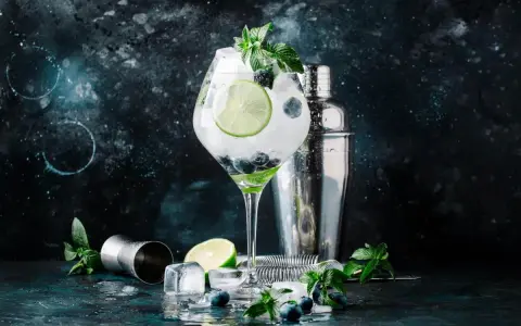 Ein erfrischender Gin Tonic mit Blaubeeren, Limette und Minze. Die perfekte Gin Definition für einen Sommerabend.