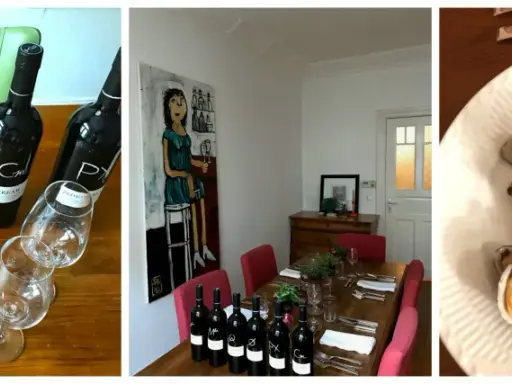 Weinprobe mit verschiedenen Sherry-Sorten: Fino, Manzanilla, Amontillado, Oloroso, Cream und Pedro Ximénez. Dazu ein Teller mit Muscheln und Gemüse.