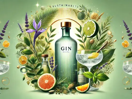 Erfrischende Botanicals wie Lavendel, Zitrone und Grapefruit umgeben eine Gin-Flasche. So schmeckt Gin: frisch, zitrusartig und blumig.