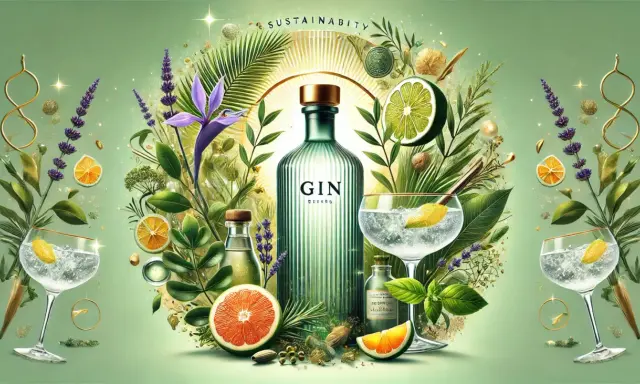 Erfrischende Botanicals wie Lavendel, Zitrone und Grapefruit umgeben eine Gin-Flasche. So schmeckt Gin: frisch, zitrusartig und blumig.