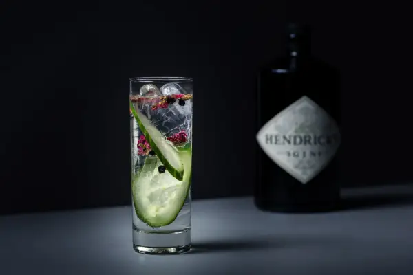 Ein erfrischender Gin-Cocktail mit Gurkenscheiben und Beeren. Die Botanicals machen den Geschmack aus.